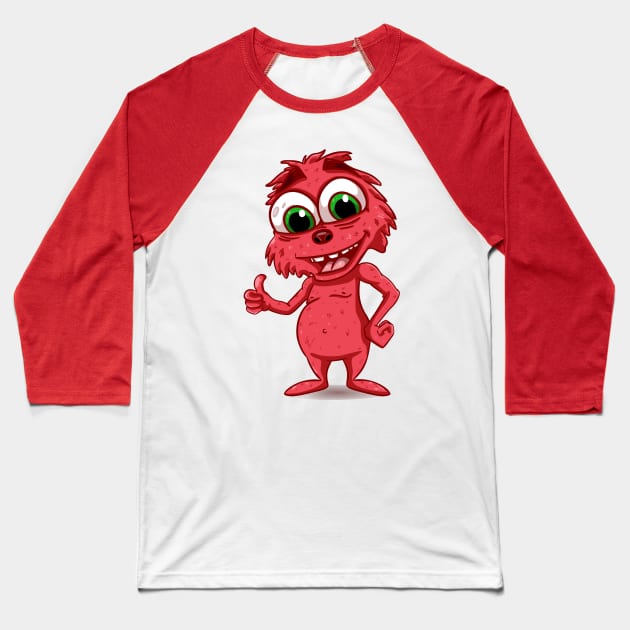 Red Guy Baseball T-Shirt by pimator24